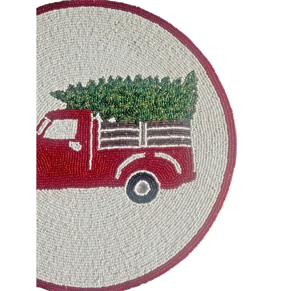 Nantucket Christmas Tree Beaded Placemats 14
